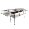 3 Three Bowl Commercial Stainless Steel Compartment Sink with Single Drainboard